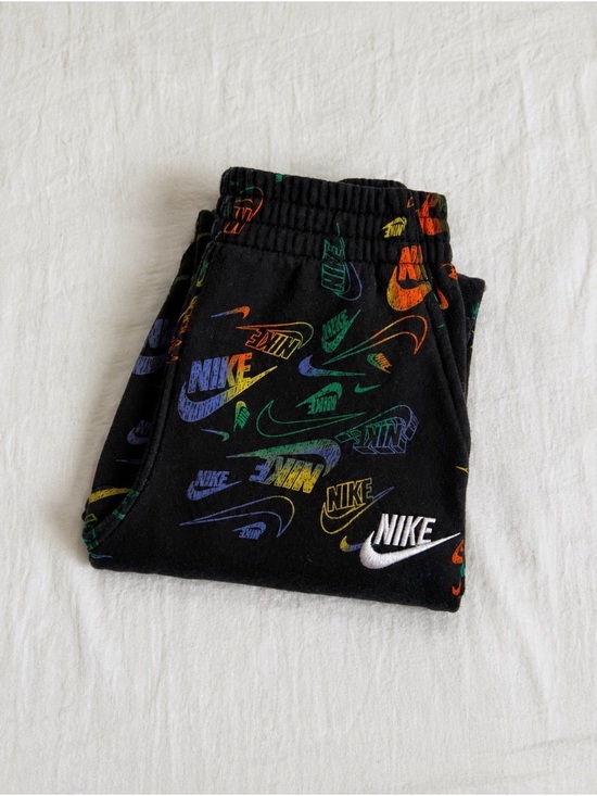 Nike Other - Nike Black Sweatpants with Multicolor Logo Print